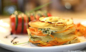 Mille Feuille Pommes de terre et Carottes aux herbes