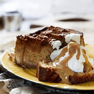 Pouding au pain avec bananes et amandes