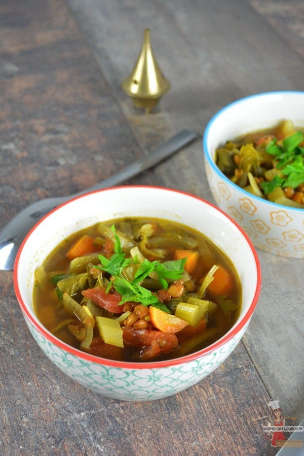 Soupe marocaine aux légumes et lentilles