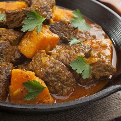 Tajine de bœuf safrané aux patates douces