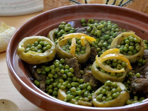 Tajine de petits pois et artichauts